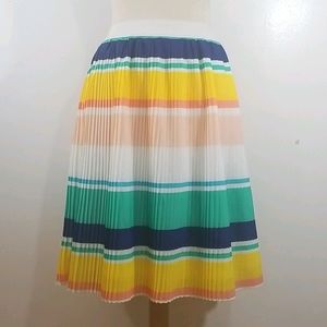 Merona Multi-Color Pleated Stripe Skirt Small